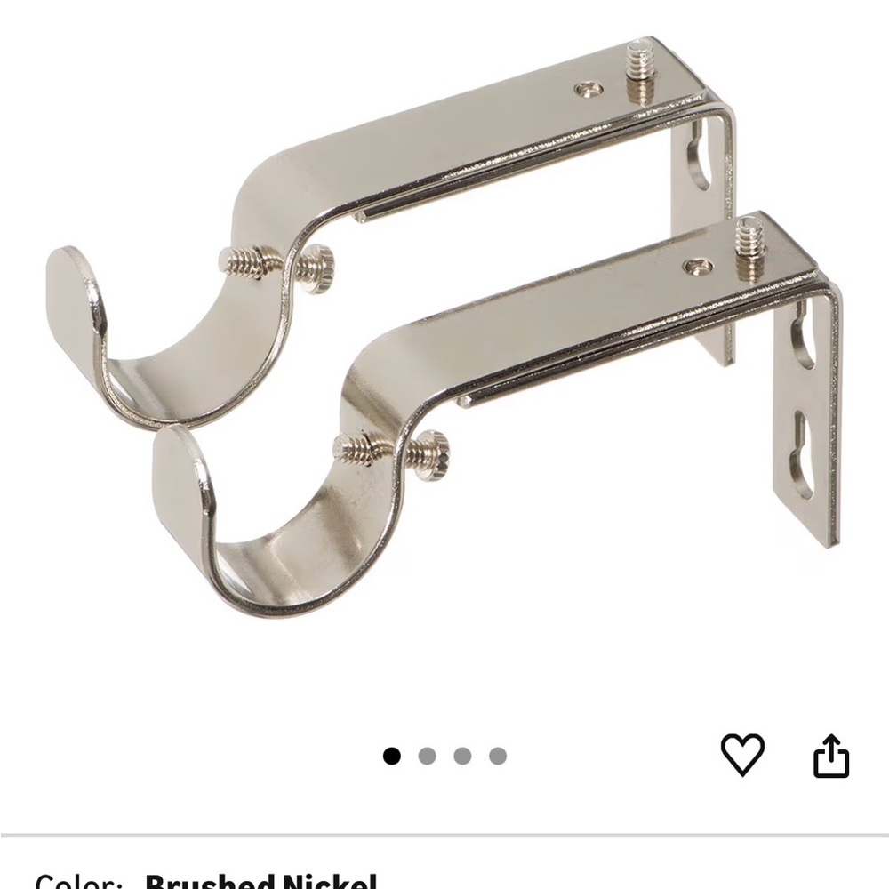 Amazon Silver Curtain Rod Brackets (3 sets)